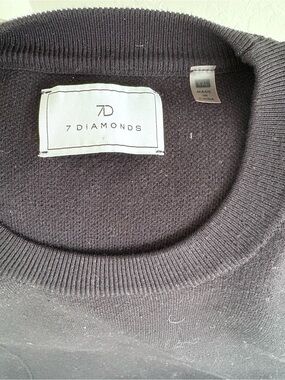 7 Diamonds Men's Black Crewneck Pullover
